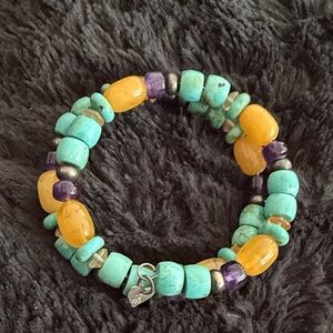 Jay King Turquoise and Amber Bracelet